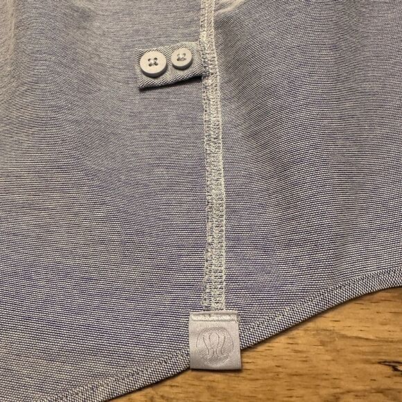 Lululemon Commission Shirt Mens M Gray Stretch Travel Button Down Hidden Pocket - Picture 8 of 12